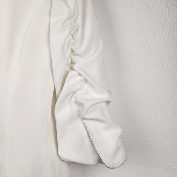 Marc Ellis Blazer White/Cream Size 42 Italian Size 6 Ruched Sleeves NWT - Picture 8 of 12